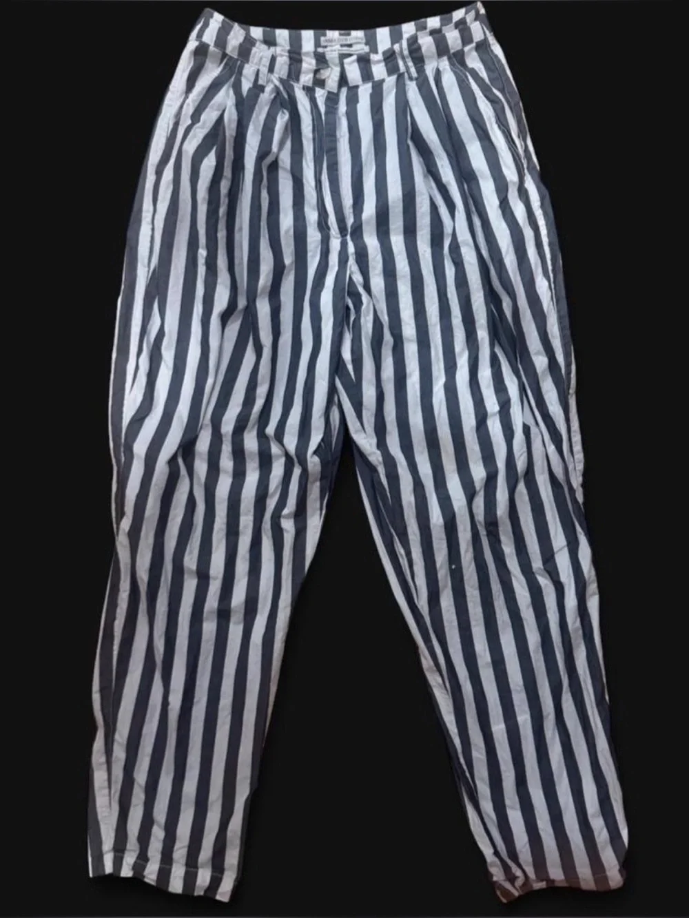 Urban Outfitters Striped High Waisted Pleated Balloon Trouser 6 - Picture 1 of 8